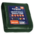 Tarpco Safety 70 ft L x 0.5 mm H x 30 ft W Heavy Duty 10 Mil Tarp, Green/Black, Polyethylene TS-153-30X70